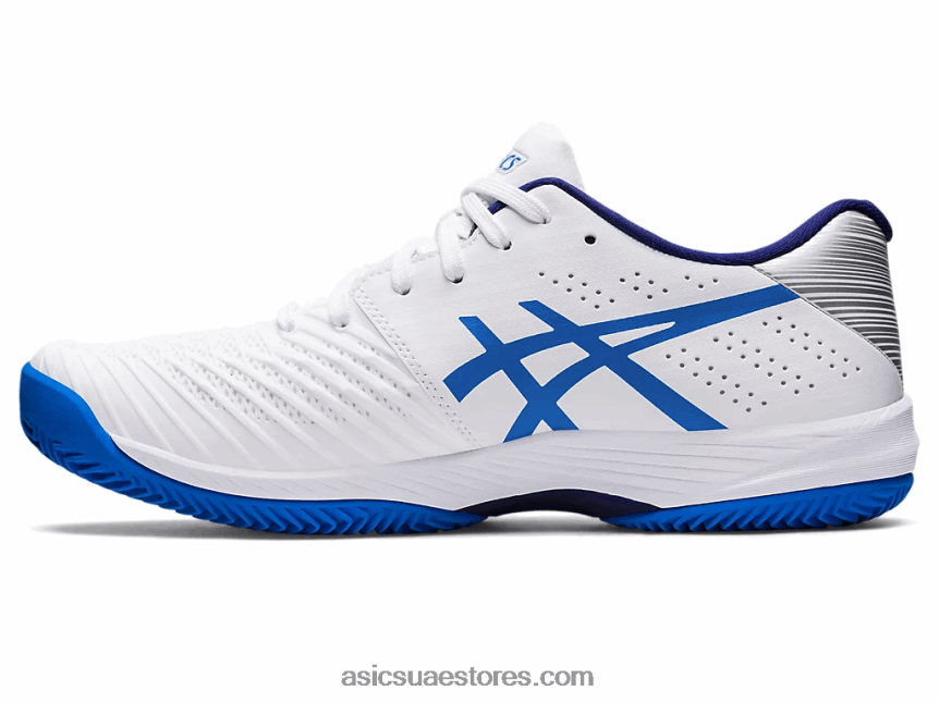 Asics أبيض / أزرق كهربائي حل سريع ff الطين 2N24DJ1107