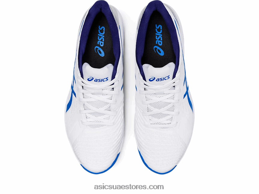 Asics أبيض / أزرق كهربائي حل سريع ff الطين 2N24DJ1107