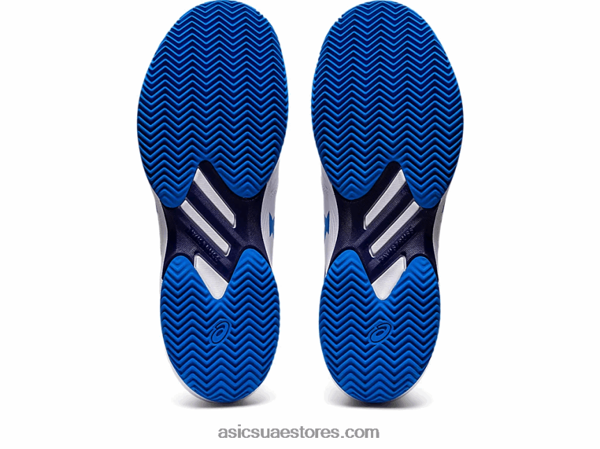 Asics أبيض / أزرق كهربائي حل سريع ff الطين 2N24DJ1107
