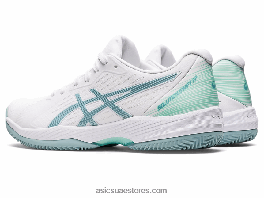 Asics أبيض / دخان أزرق حل سريع ff الطين 2N24DJ3175