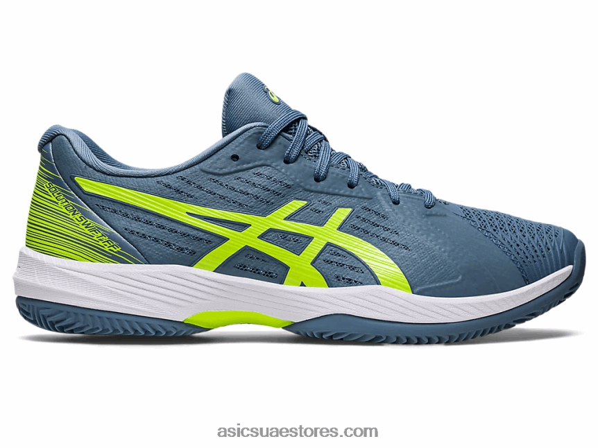 Asics أزرق صلب / أخضر خطر حل سريع ff الطين 2N24DJ514
