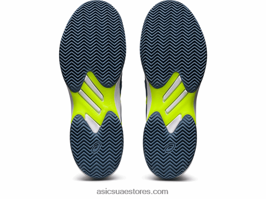 Asics أزرق صلب / أخضر خطر حل سريع ff الطين 2N24DJ514
