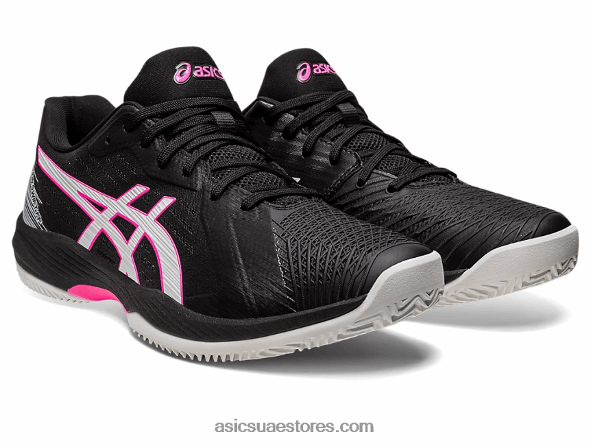 Asics أسود / وردي ساخن حل سريع ff الطين 2N24DJ537