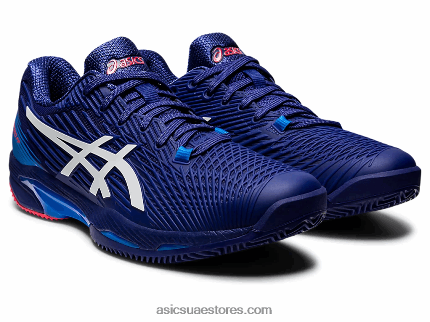 Asics الغوص الأزرق / الأبيض سرعة الحل ff 2 الطين 2N24DJ1156
