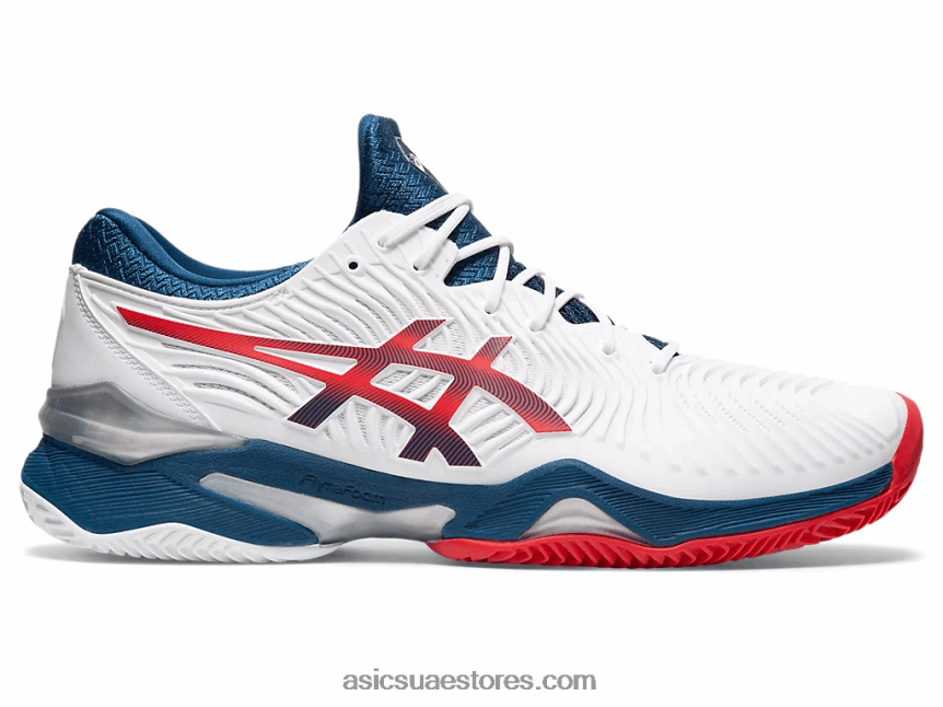 Asics أبيض / ماكو أزرق محكمة ff 2 طين 2N24DJ1995