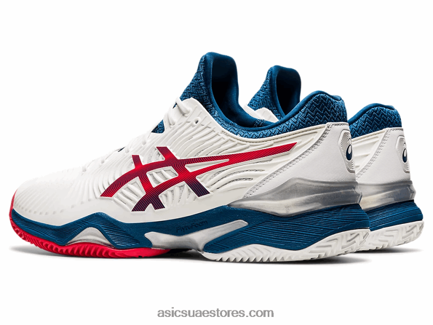 Asics أبيض / ماكو أزرق محكمة ff 2 طين 2N24DJ1995