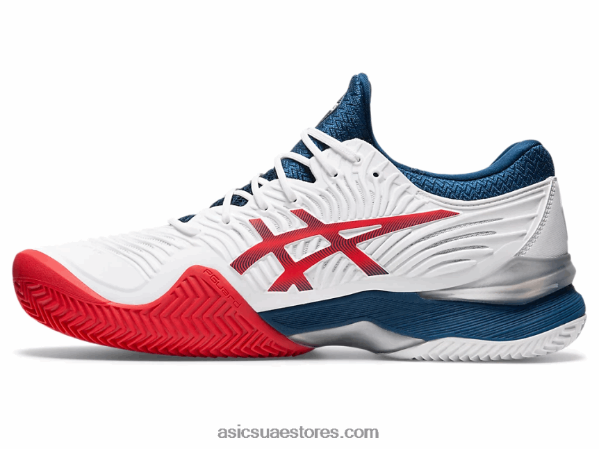 Asics أبيض / ماكو أزرق محكمة ff 2 طين 2N24DJ1995