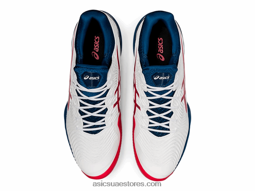 Asics أبيض / ماكو أزرق محكمة ff 2 طين 2N24DJ1995