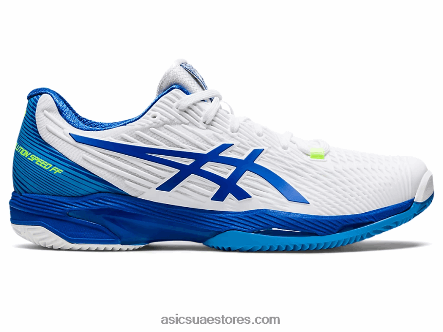 Asics أبيض / تونة زرقاء سرعة الحل ff 2 الطين 2N24DJ923