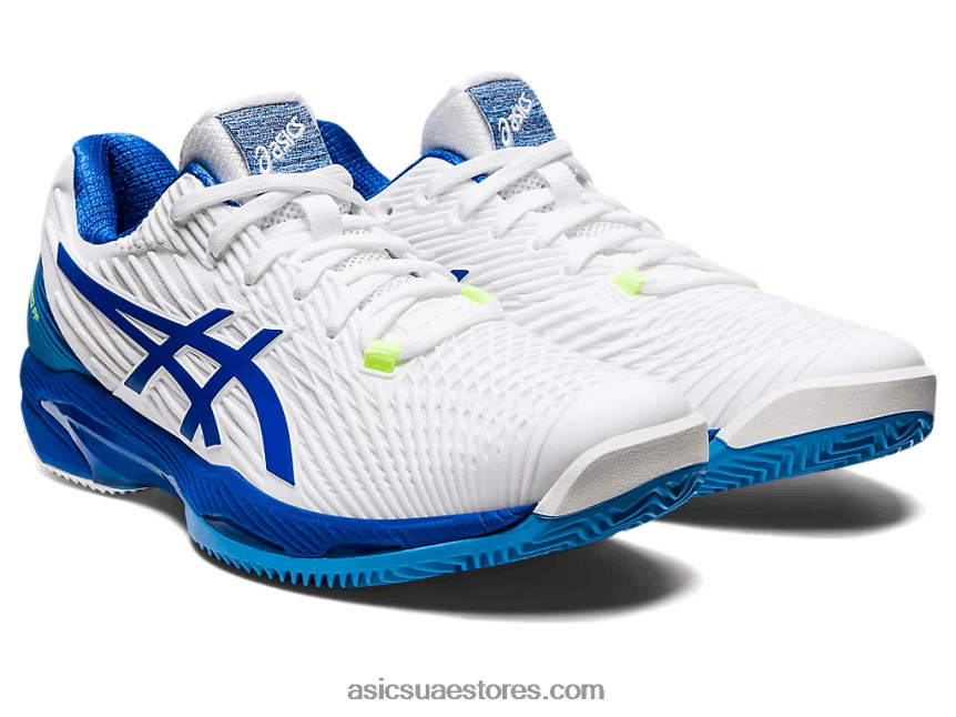 Asics أبيض / تونة زرقاء سرعة الحل ff 2 الطين 2N24DJ923