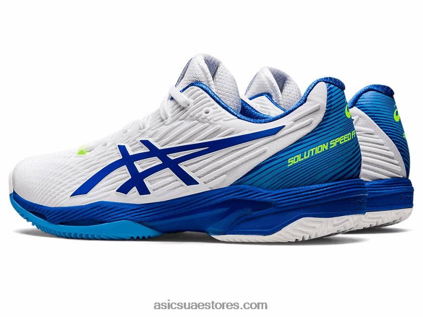 Asics أبيض / تونة زرقاء سرعة الحل ff 2 الطين 2N24DJ923
