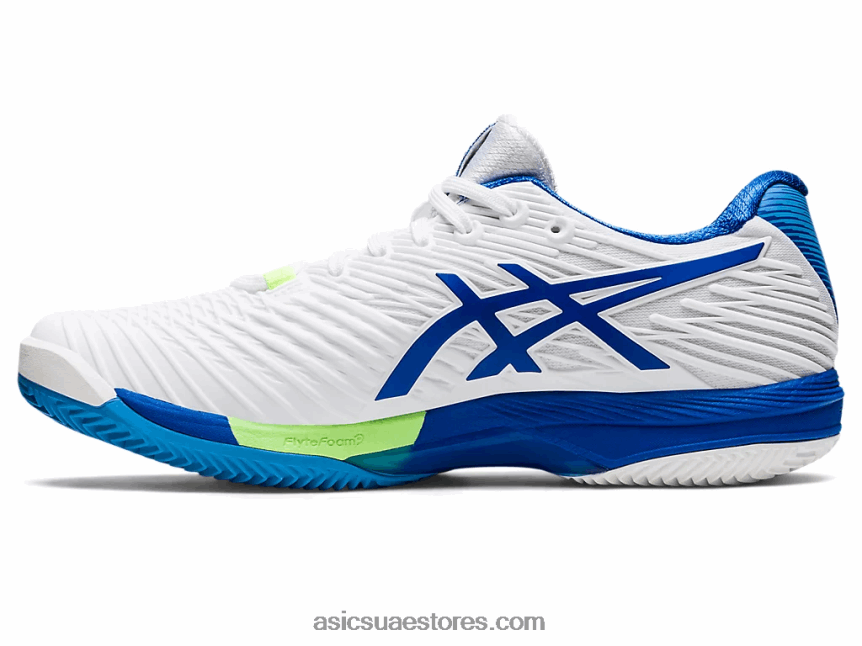 Asics أبيض / تونة زرقاء سرعة الحل ff 2 الطين 2N24DJ923