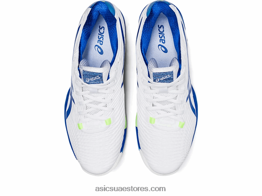 Asics أبيض / تونة زرقاء سرعة الحل ff 2 الطين 2N24DJ923