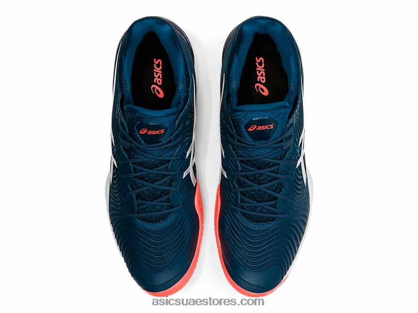 Asics ماكو أزرق / أبيض المحكمة ff 2 oc 2N24DJ1236