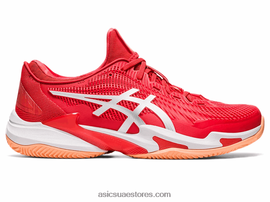 Asics الأحمر الناري / الأبيض محكمة ff 3 نوفاك كلاي 2N24DJ74