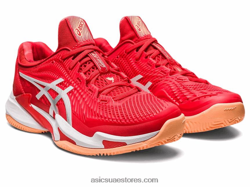 Asics الأحمر الناري / الأبيض محكمة ff 3 نوفاك كلاي 2N24DJ74