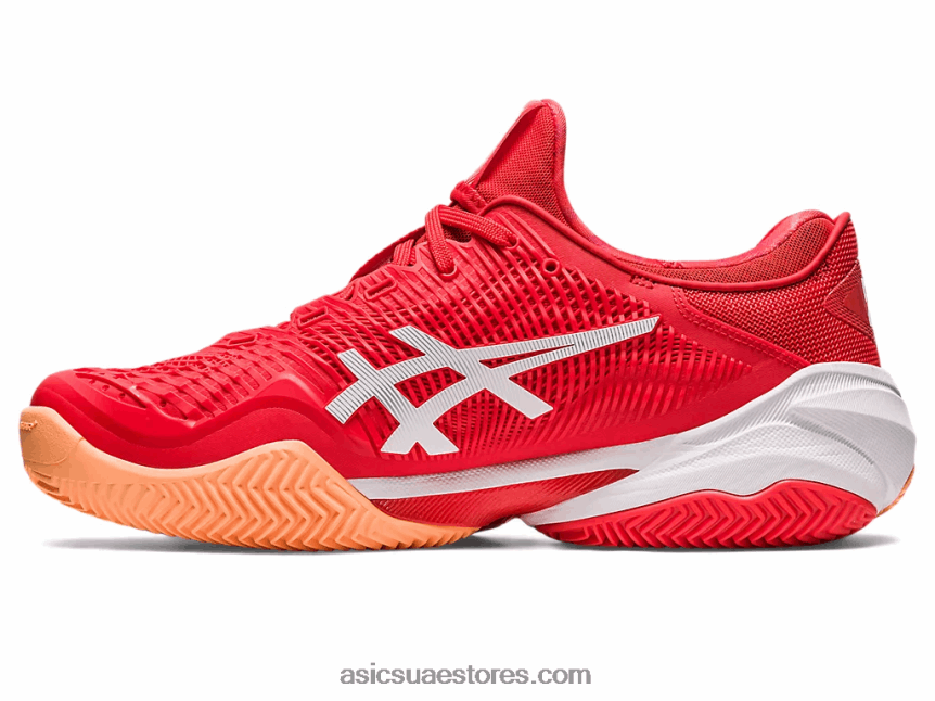 Asics الأحمر الناري / الأبيض محكمة ff 3 نوفاك كلاي 2N24DJ74