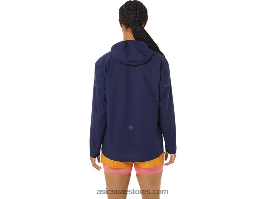 Asics أزرق نيلي / عاصفة رملية سترة نسائية مضادة للماء fujitrail 2N24DJ2535