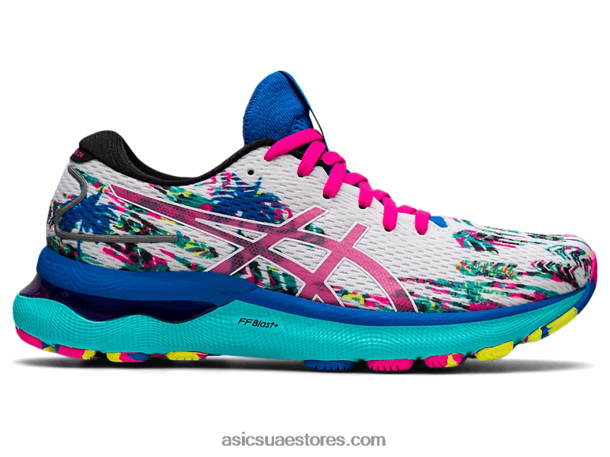 Asics أبيض / وردي glo نيمبوس جل 24 2N24DJ3226