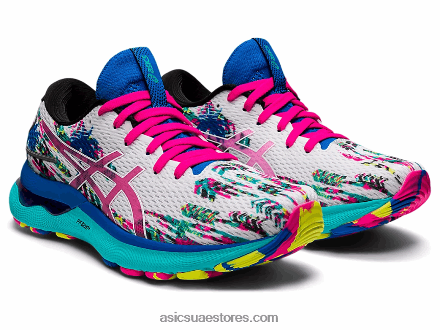 Asics أبيض / وردي glo نيمبوس جل 24 2N24DJ3226