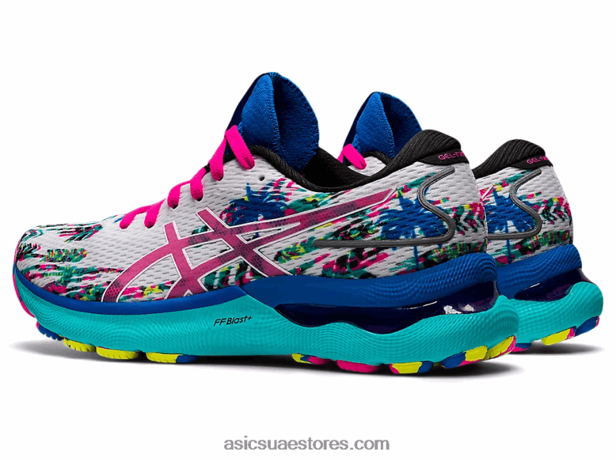 Asics أبيض / وردي glo نيمبوس جل 24 2N24DJ3226