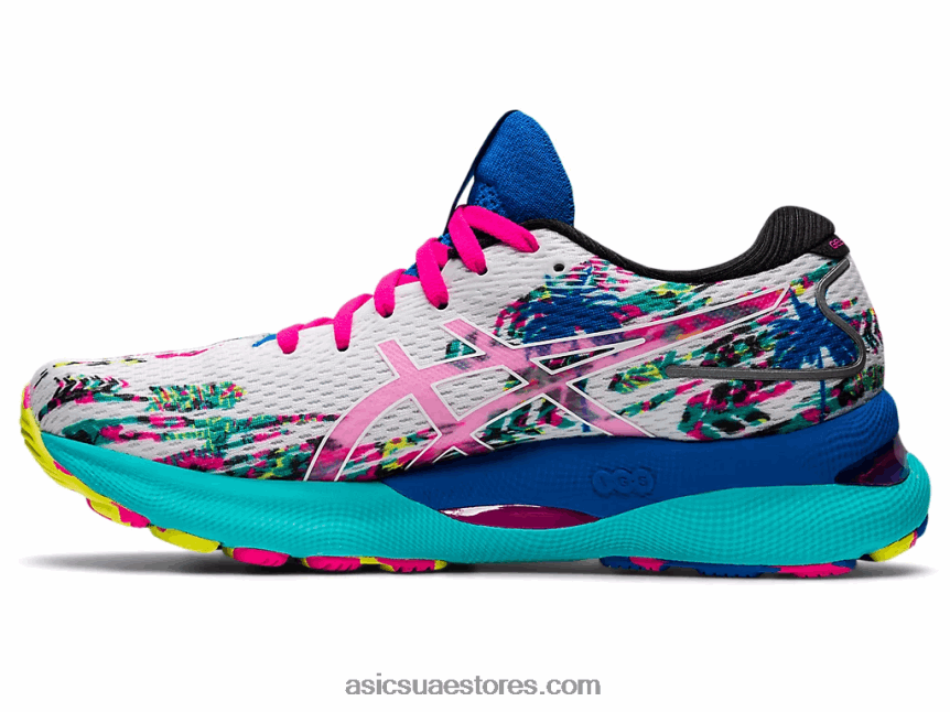 Asics أبيض / وردي glo نيمبوس جل 24 2N24DJ3226