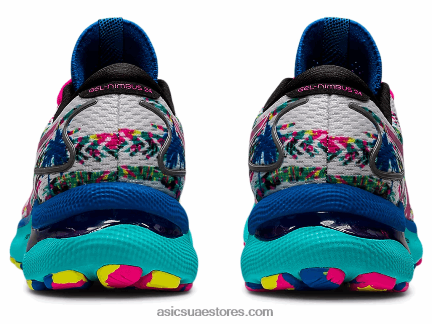 Asics أبيض / وردي glo نيمبوس جل 24 2N24DJ3226