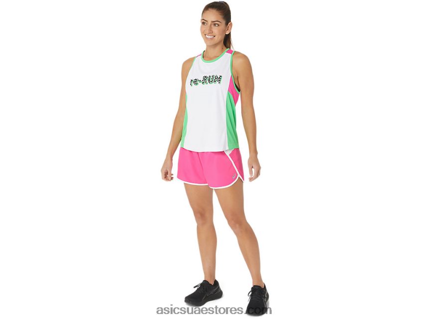 Asics الوردي glo / أبيض المرأة الجديدة القوية المعاد توجيهها قصيرة المدى 2N24DJ2352
