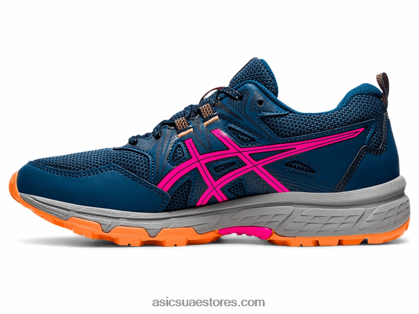 Asics ماكو الأزرق / الوردي glo جل فينشر 8 عريض 2N24DJ3919