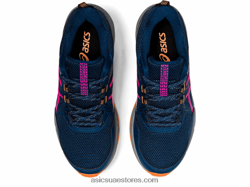 Asics ماكو الأزرق / الوردي glo جل فينشر 8 عريض 2N24DJ3919