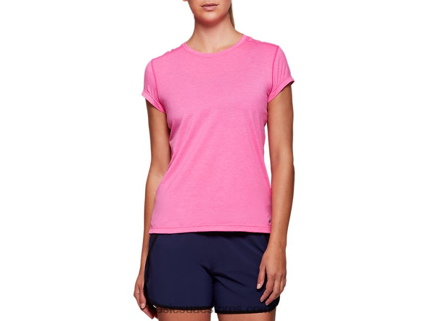 Asics هيذر الوردي glo المرأة قصيرة الأكمام أعلى dorai 2N24DJ4054