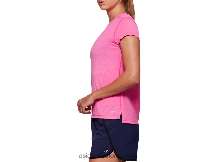 Asics هيذر الوردي glo المرأة قصيرة الأكمام أعلى dorai 2N24DJ4054