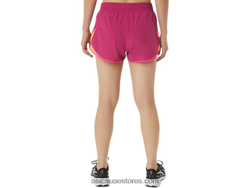 Asics الفوشيه الأحمر / الوردي glo النساء pr lyte 2.5in المدى القصير 2N24DJ3300