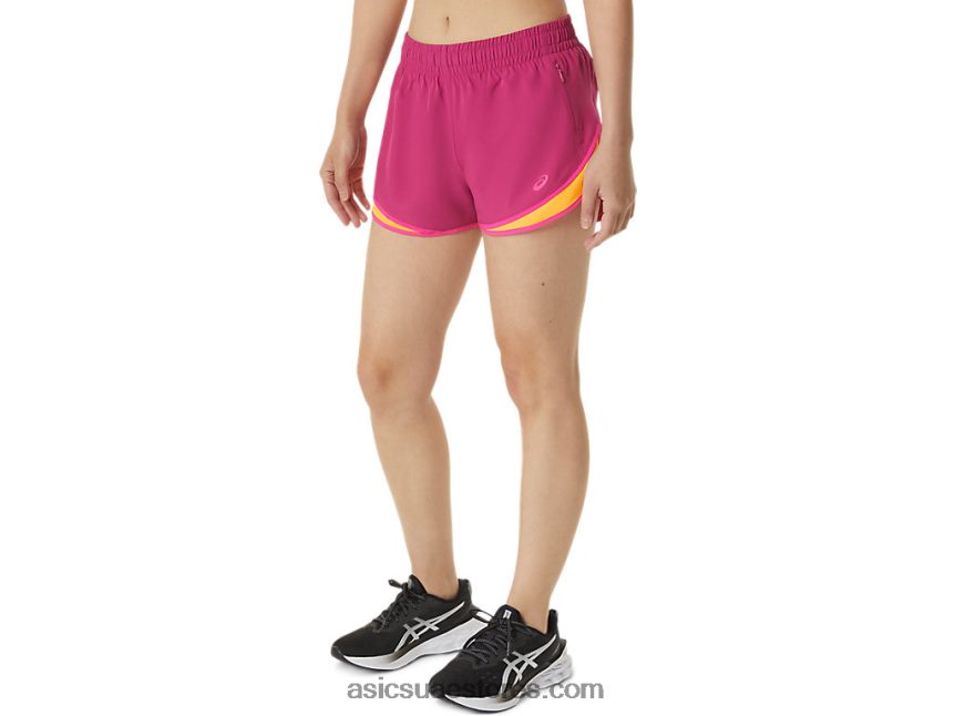 Asics الفوشيه الأحمر / الوردي glo النساء pr lyte 2.5in المدى القصير 2N24DJ3300