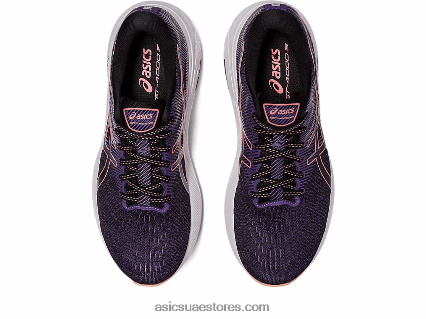 Asics أسود / بابايا gt-4000 3 عريض 2N24DJ2574