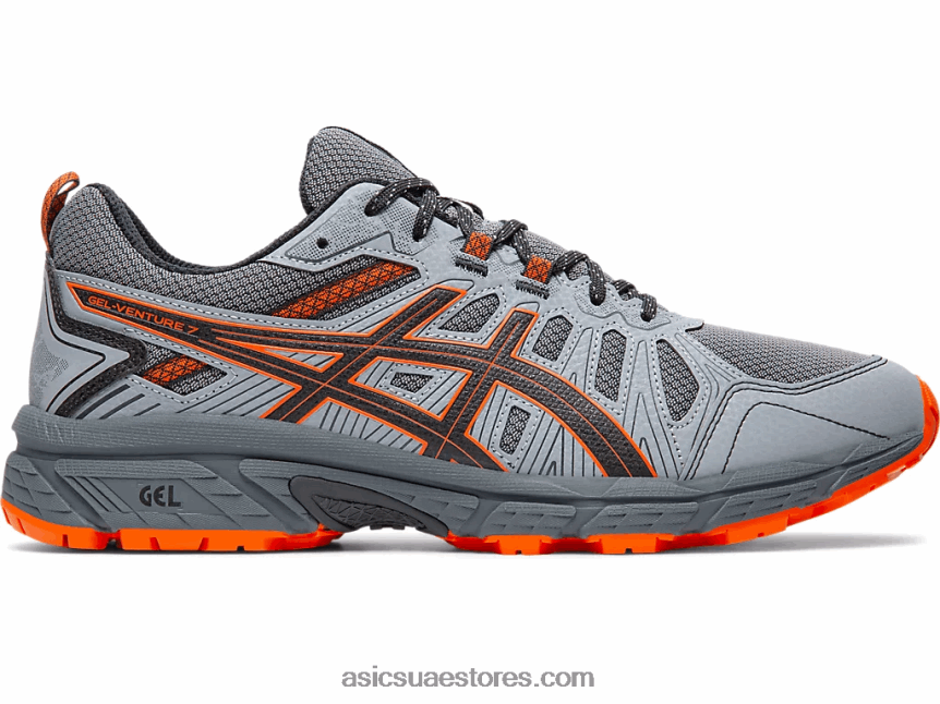 Asics الناقل الرمادي / habanero جل فينشر 7 عريض للغاية 2N24DJ2110