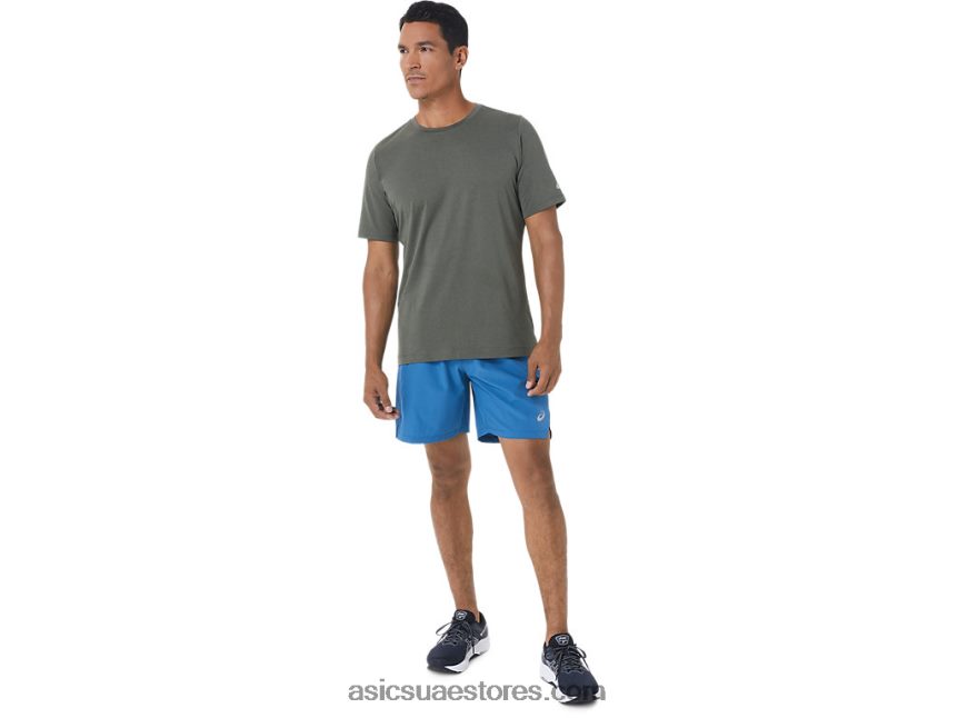 Asics هيذر الأخضر عباءة قميص رجالي بأكمام قصيرة من hthr tech 2N24DJ1049