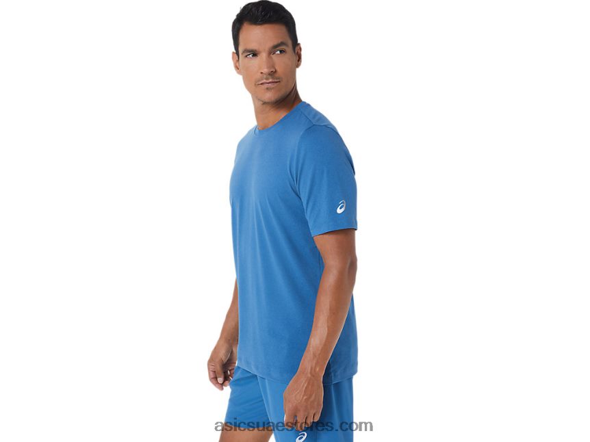 Asics هيذر اللازوردية قميص رجالي بأكمام قصيرة من hthr tech 2N24DJ1055