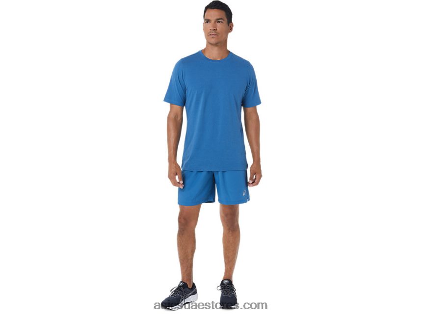 Asics هيذر اللازوردية قميص رجالي بأكمام قصيرة من hthr tech 2N24DJ1055