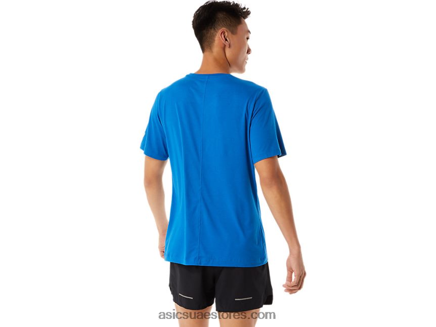 Asics هيذر الزرقاء الفرنسية قميص رجالي بأكمام قصيرة من hthr tech 2N24DJ1361