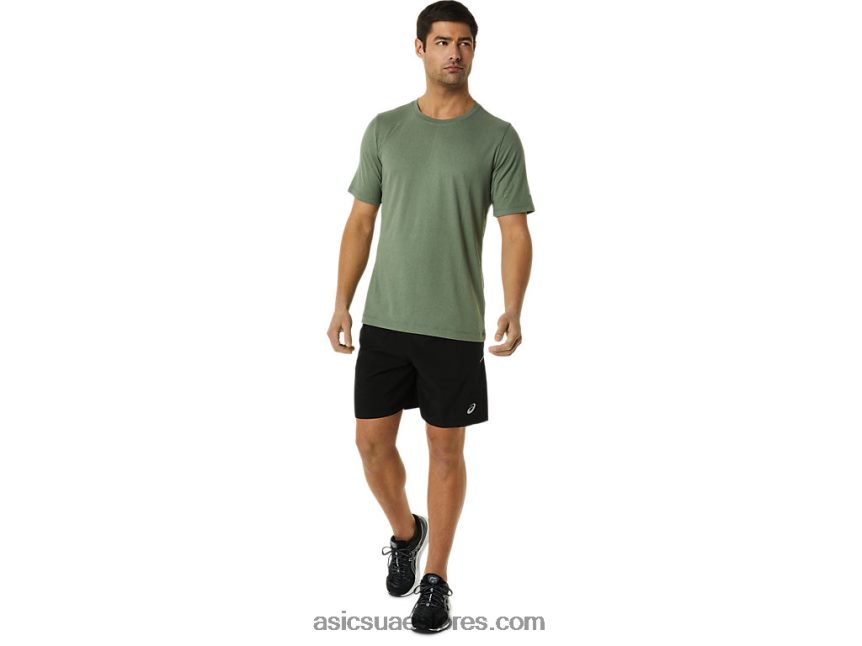 Asics هيذر الخضراء الحزاز قميص رجالي بأكمام قصيرة من hthr tech 2N24DJ1442