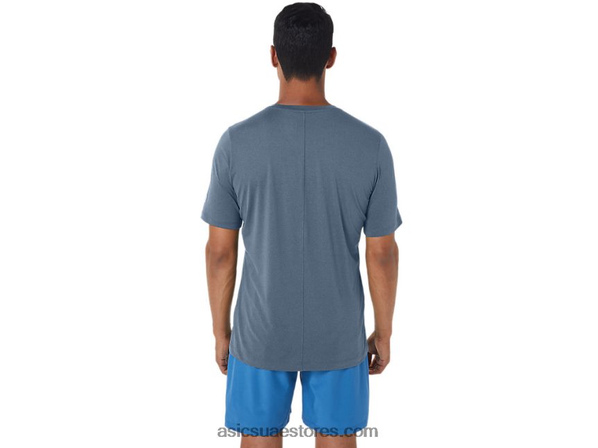 Asics هيذر الأزرق الصلب قميص رجالي بأكمام قصيرة من hthr tech 2N24DJ160