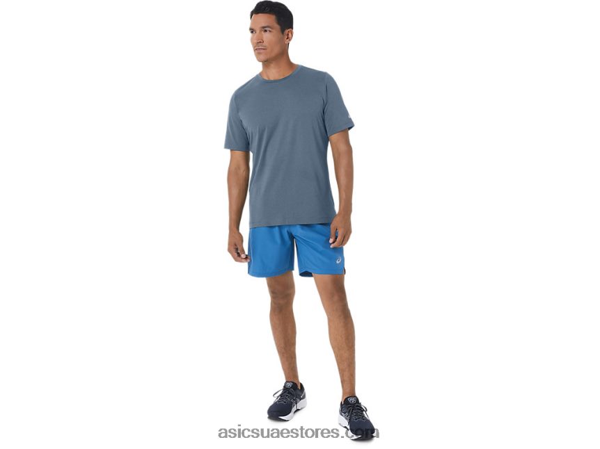 Asics هيذر الأزرق الصلب قميص رجالي بأكمام قصيرة من hthr tech 2N24DJ160