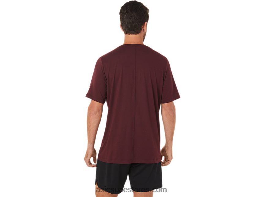 Asics هيذر المريخ العميق قميص رجالي بأكمام قصيرة من hthr tech 2N24DJ1703