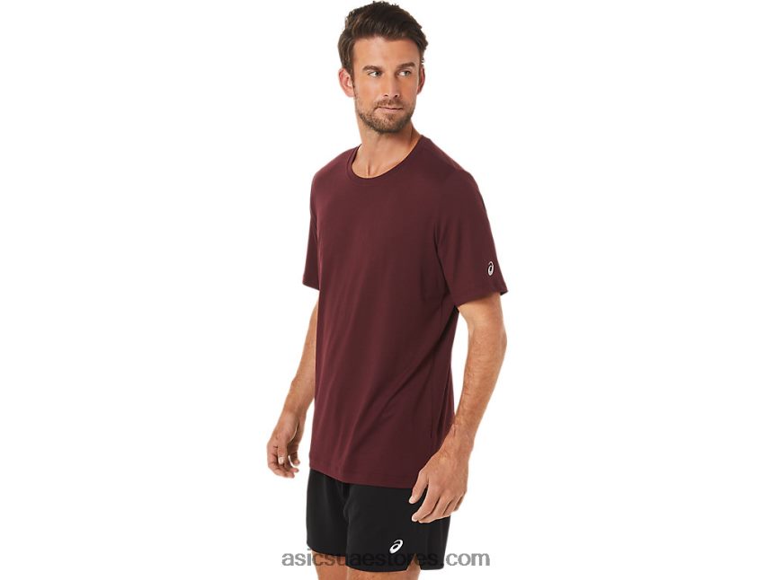 Asics هيذر المريخ العميق قميص رجالي بأكمام قصيرة من hthr tech 2N24DJ1703