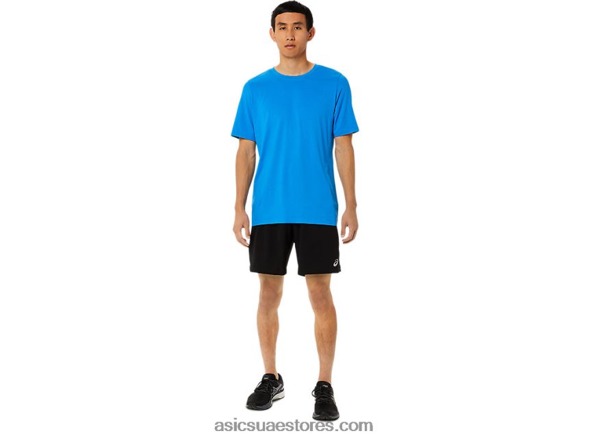 Asics هيذر الكهربائية الزرقاء قميص رجالي بأكمام قصيرة من hthr tech 2N24DJ1710
