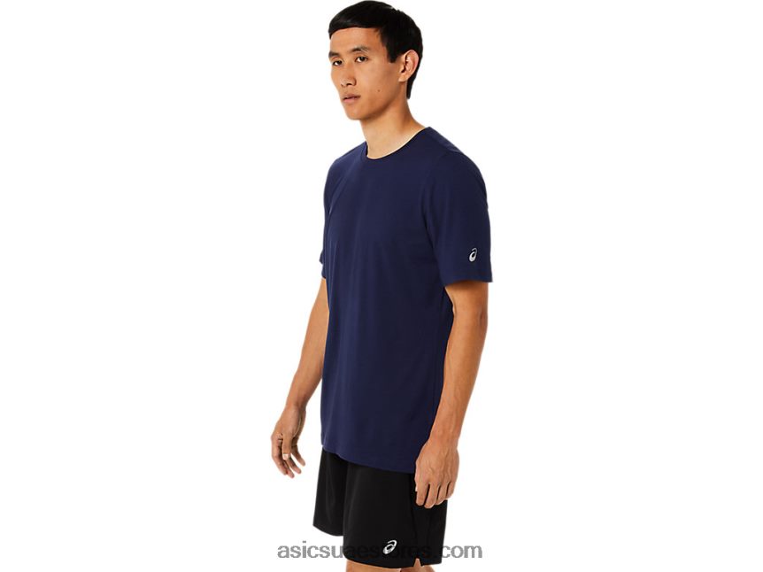 Asics هيذر الطاووس قميص رجالي بأكمام قصيرة من hthr tech 2N24DJ1811