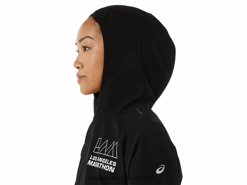 Asics أسود الأداء سترة نسائية جاهزة lam 2N24DJ3311