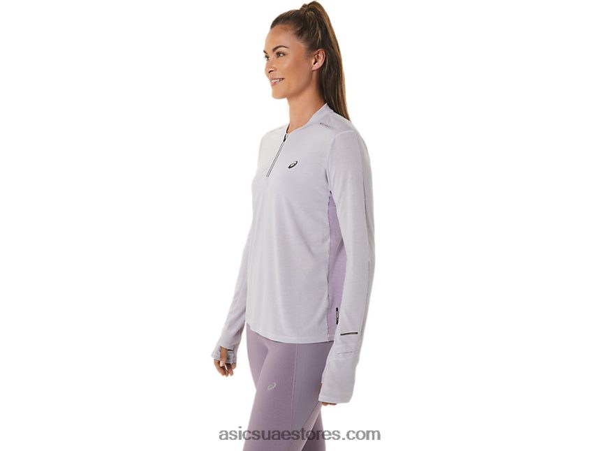 Asics الغسق البنفسجي / الكوارتز البنفسجي المرأة metarun 1/2 الرمز البريدي طويلة الأكمام الأعلى 2N24DJ2480