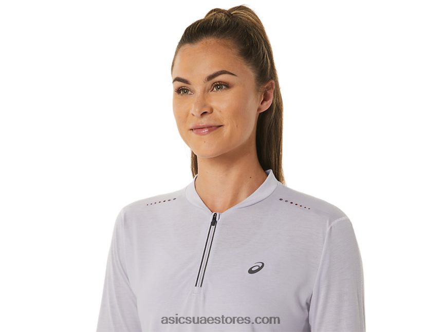 Asics الغسق البنفسجي / الكوارتز البنفسجي المرأة metarun 1/2 الرمز البريدي طويلة الأكمام الأعلى 2N24DJ2480